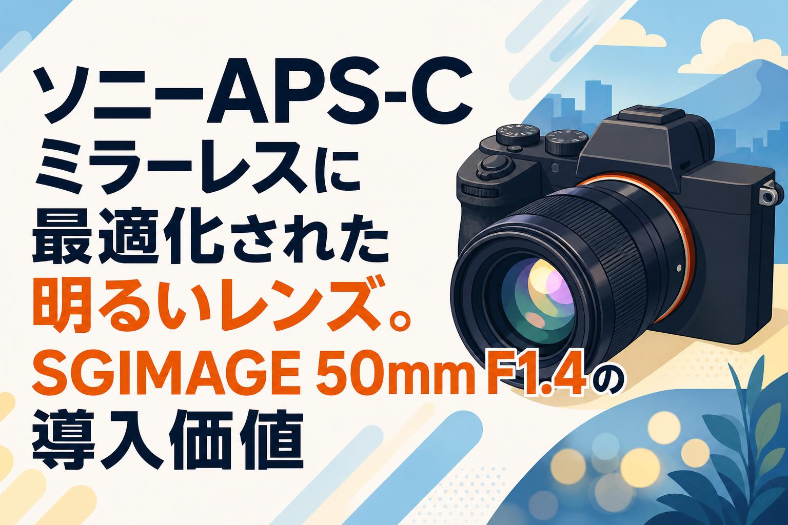 ソニーAPS-Cミラーレスに最適化された明るいレンズ。SGIMAGE 50mm F1.4の導入価値