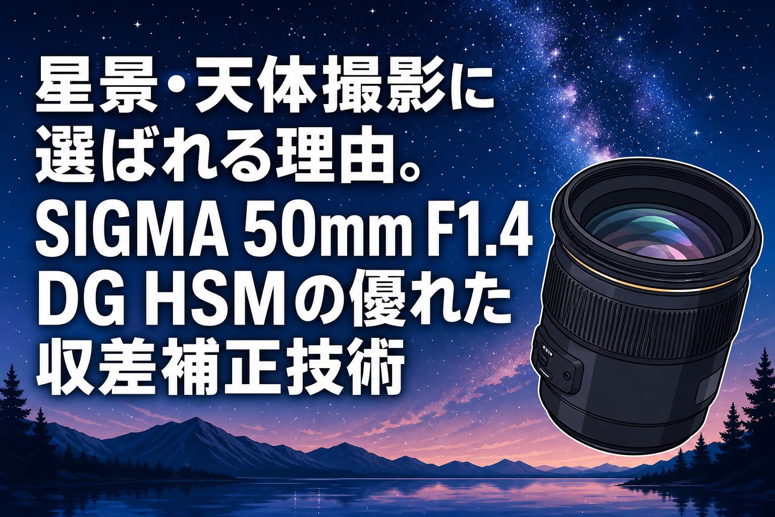 星景・天体撮影に選ばれる理由。SIGMA 50mm F1.4 DG HSMの優れた収差補正技術