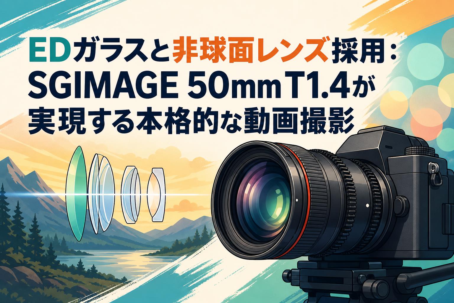 EDガラスと非球面レンズ採用：SGIMAGE 50mm T1.4が実現する本格的な動画撮影