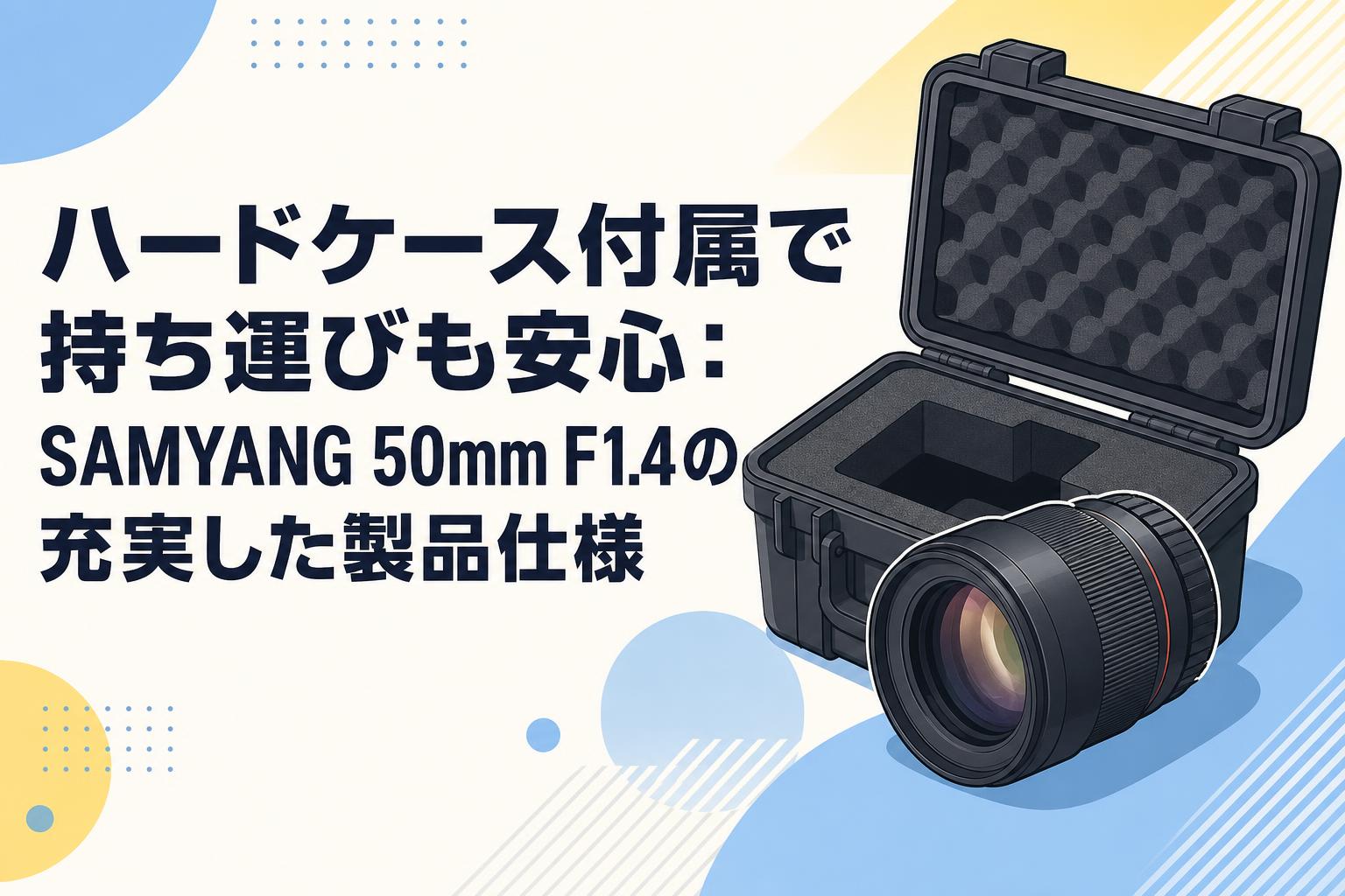 ハードケース付属で持ち運びも安心：SAMYANG 50mm F1.4の充実した製品仕様