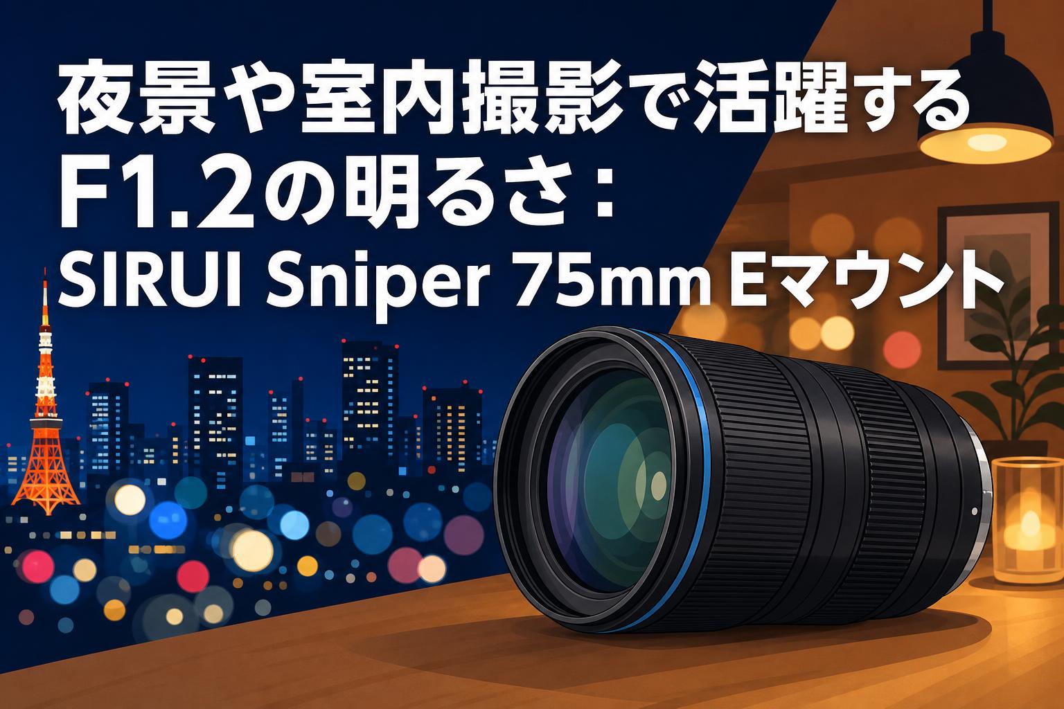 夜景や室内撮影で活躍するF1.2の明るさ：SIRUI Sniper 75mm Eマウント