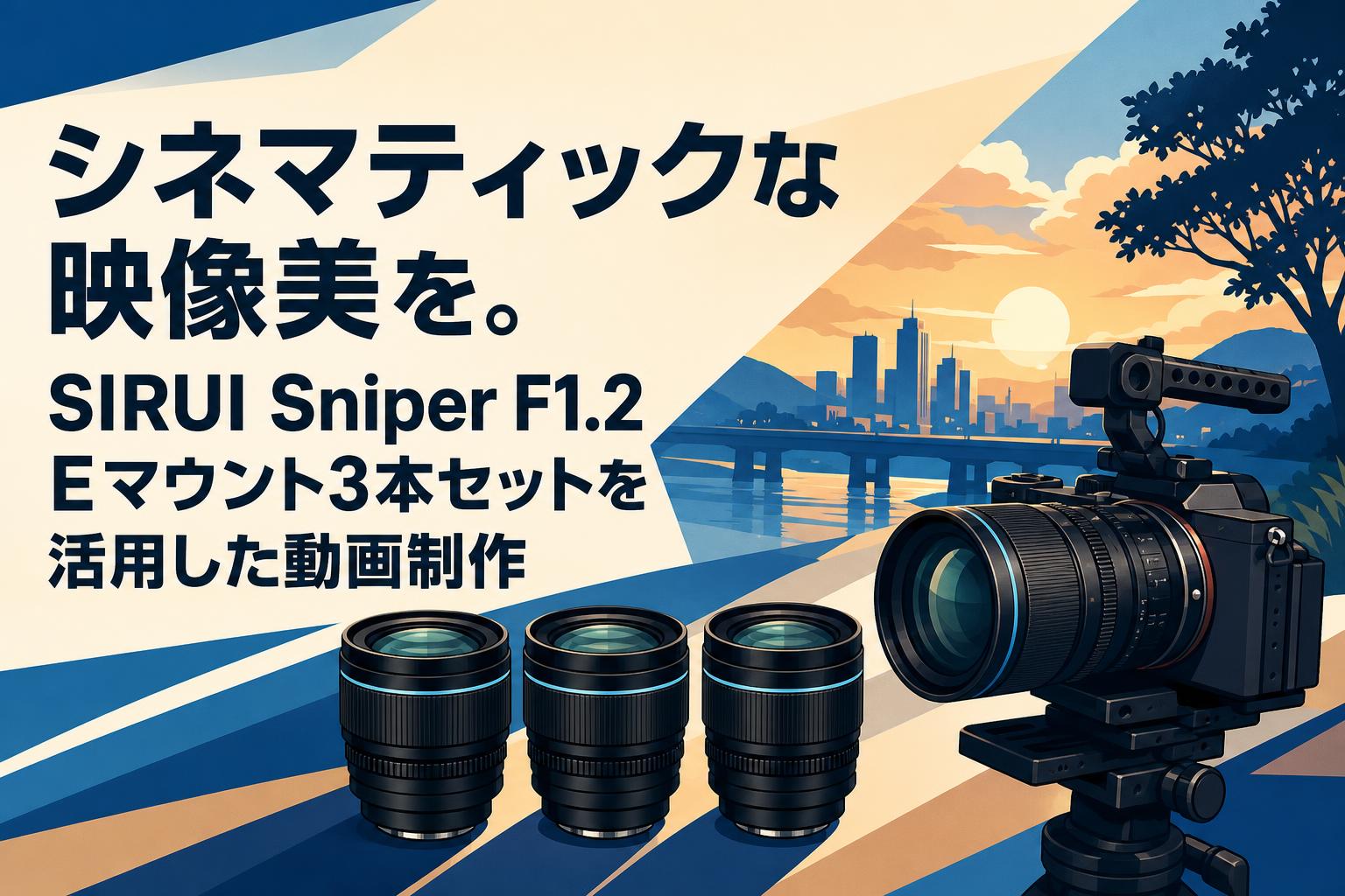 シネマティックな映像美を。SIRUI Sniper F1.2 Eマウント3本セットを活用した動画制作