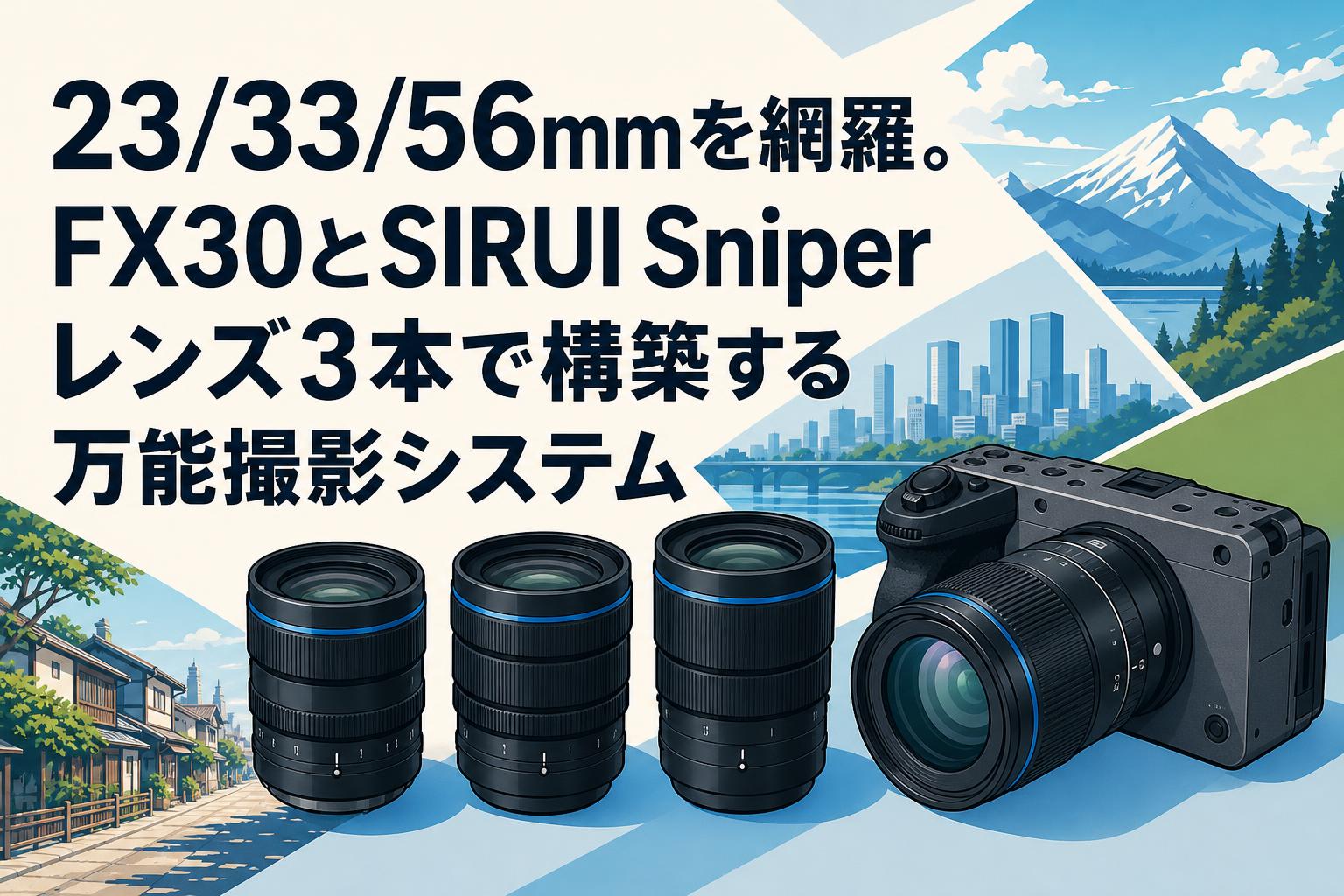 23/33/56mmを網羅。FX30とSIRUI Sniperレンズ3本で構築する万能撮影システム