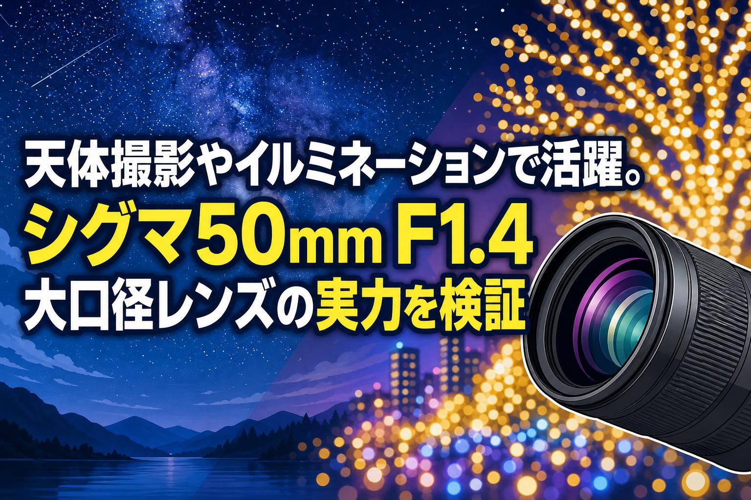 天体撮影やイルミネーションで活躍。シグマ50mm F1.4大口径レンズの実力を検証