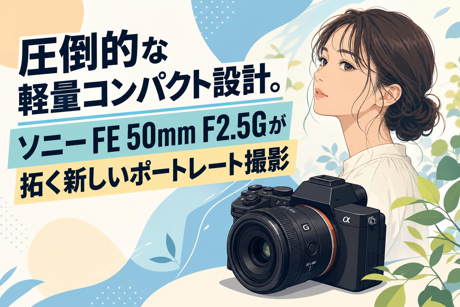 圧倒的な軽量コンパクト設計。ソニー FE 50mm F2.5Gが拓く新しいポートレート撮影