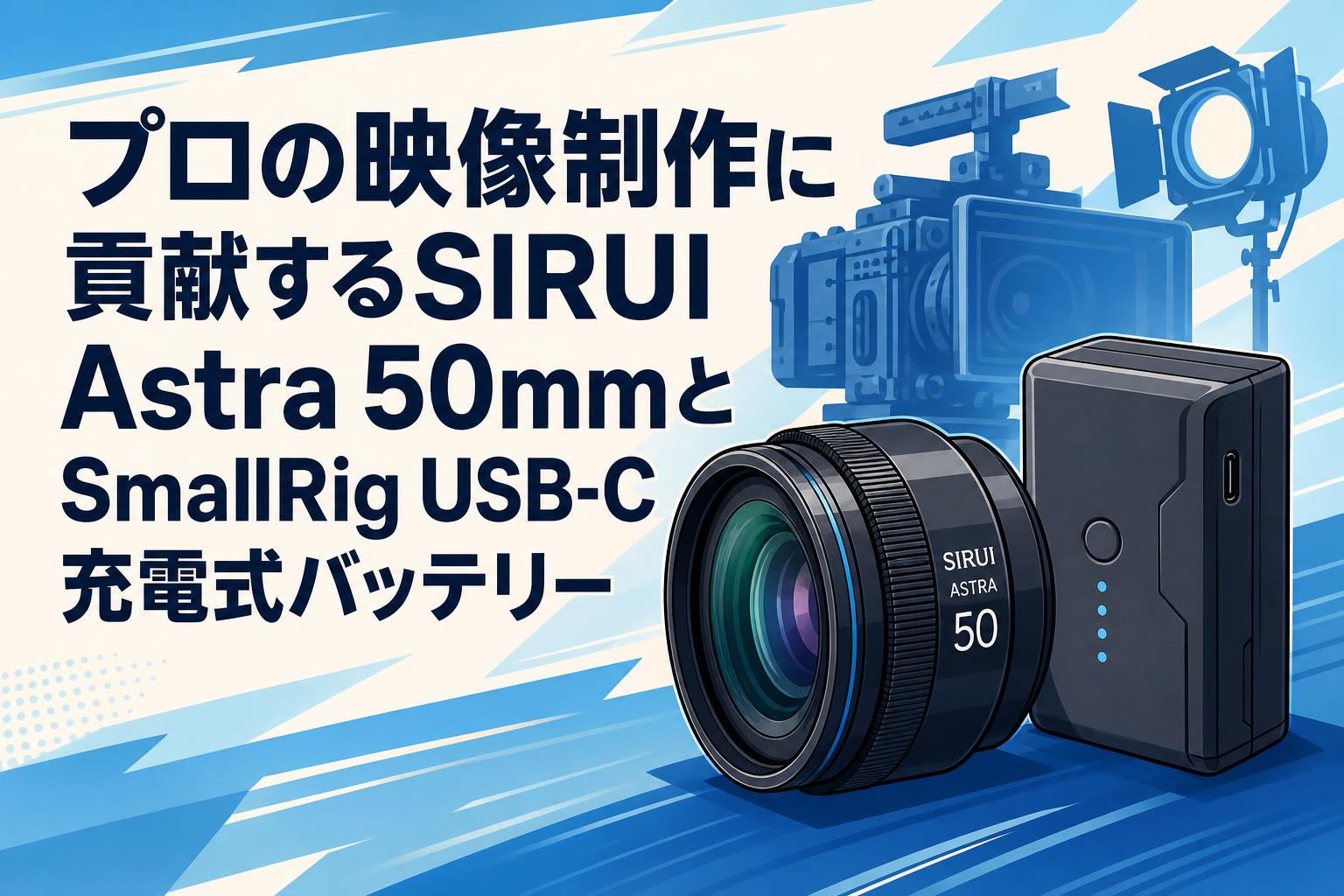 プロの映像制作に貢献するSIRUI Astra 50mmとSmallRig USB-C充電式バッテリー