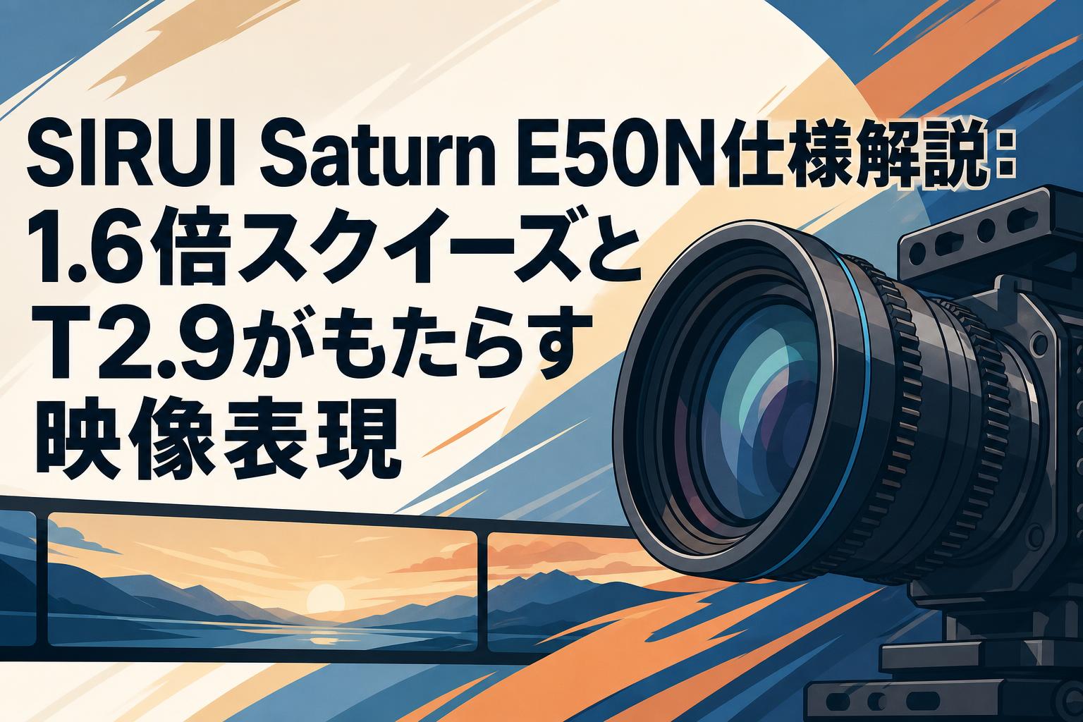 SIRUI Saturn E50N仕様解説：1.6倍スクイーズとT2.9がもたらす映像表現