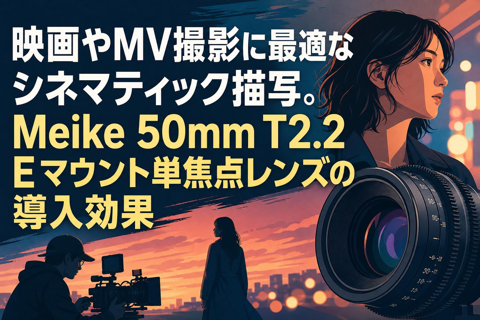 映画やMV撮影に最適なシネマティック描写。Meike 50mm T2.2 Eマウント単焦点レンズの導入効果