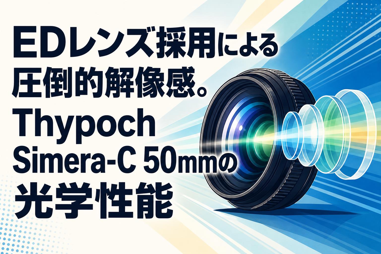 EDレンズ採用による圧倒的解像感。Thypoch Simera-C 50mmの光学性能