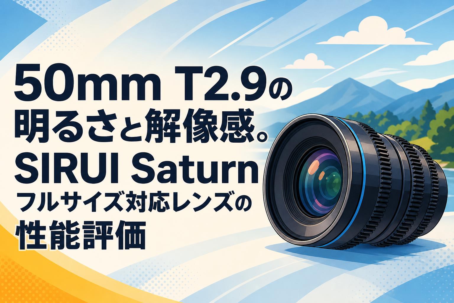50mm T2.9の明るさと解像感。SIRUI Saturnフルサイズ対応レンズの性能評価