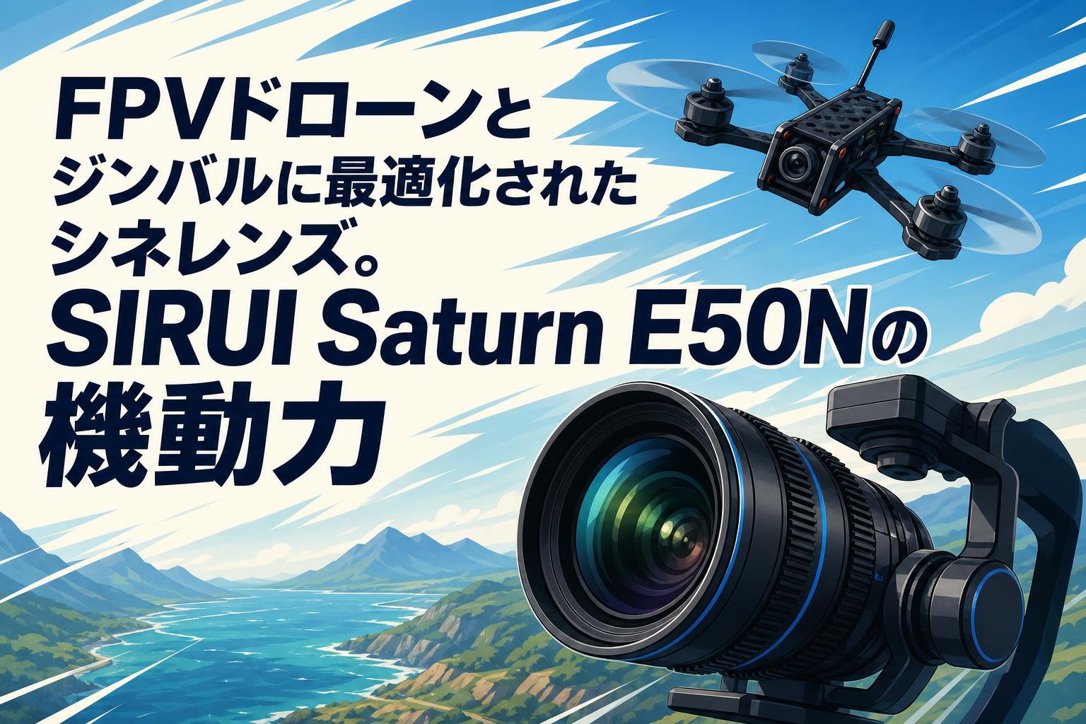 FPVドローンとジンバルに最適化されたシネレンズ。SIRUI Saturn E50Nの機動力