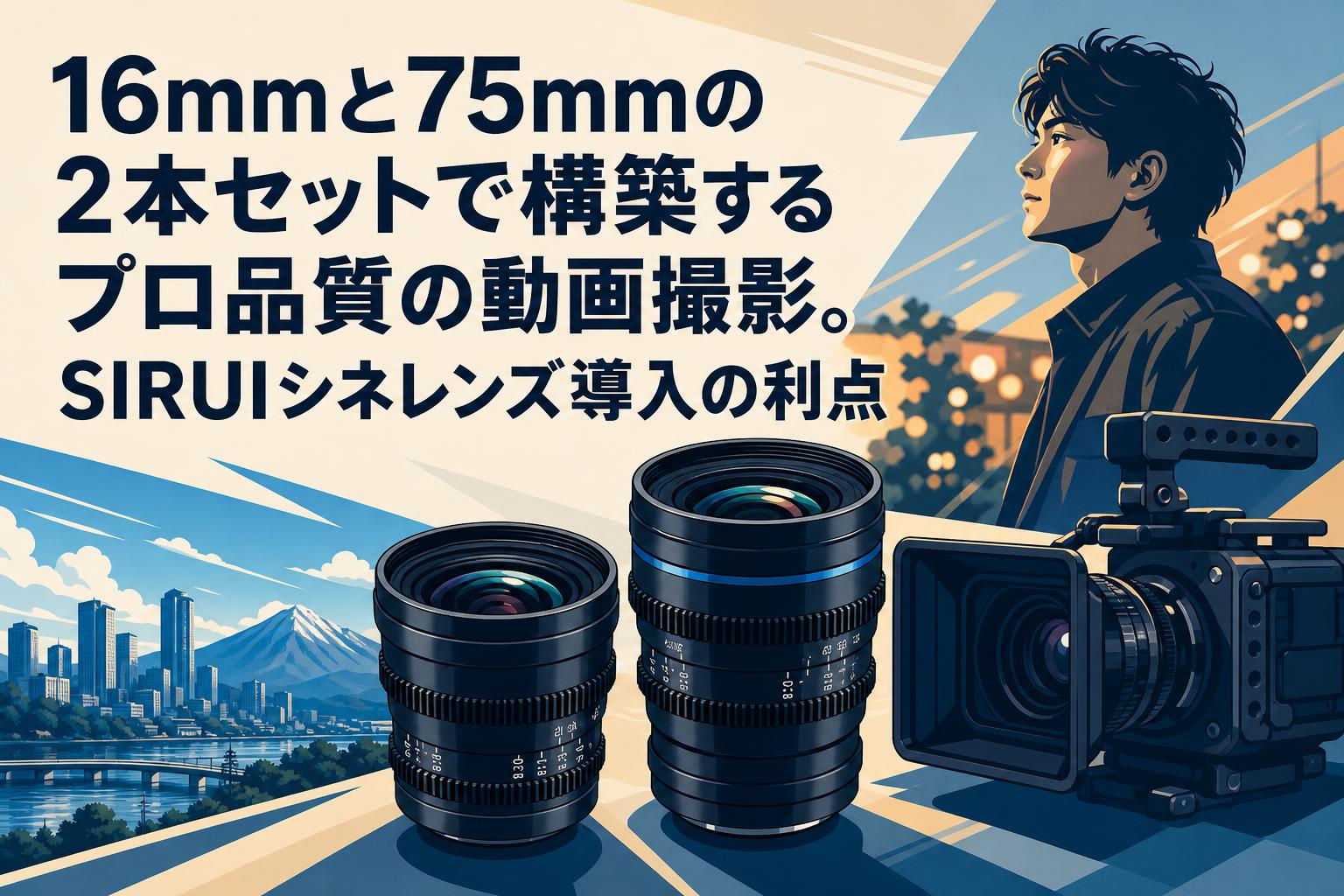 16mmと75mmの2本セットで構築するプロ品質の動画撮影。SIRUIシネレンズ導入の利点