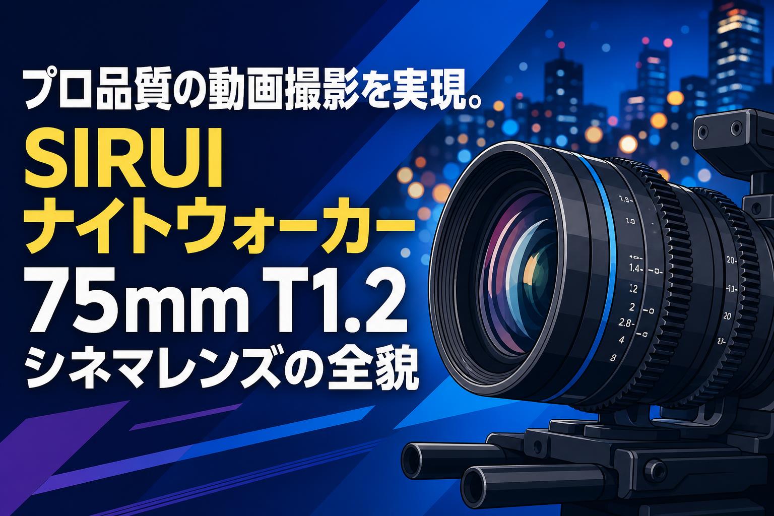 プロ品質の動画撮影を実現。SIRUIナイトウォーカー 75mm T1.2 シネマレンズの全貌
