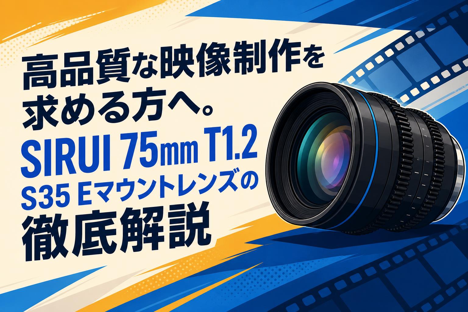 高品質な映像制作を求める方へ。SIRUI 75mm T1.2 S35 Eマウントレンズの徹底解説