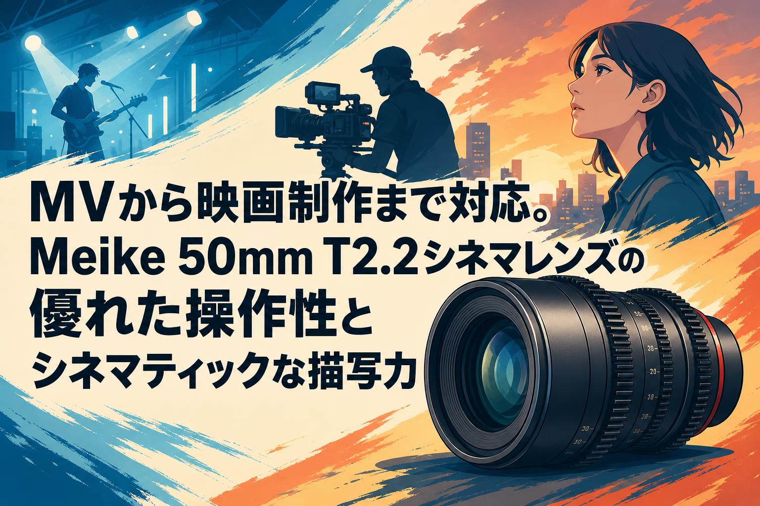 MVから映画制作まで対応。Meike 50mm T2.2シネマレンズの優れた操作性とシネマティックな描写力