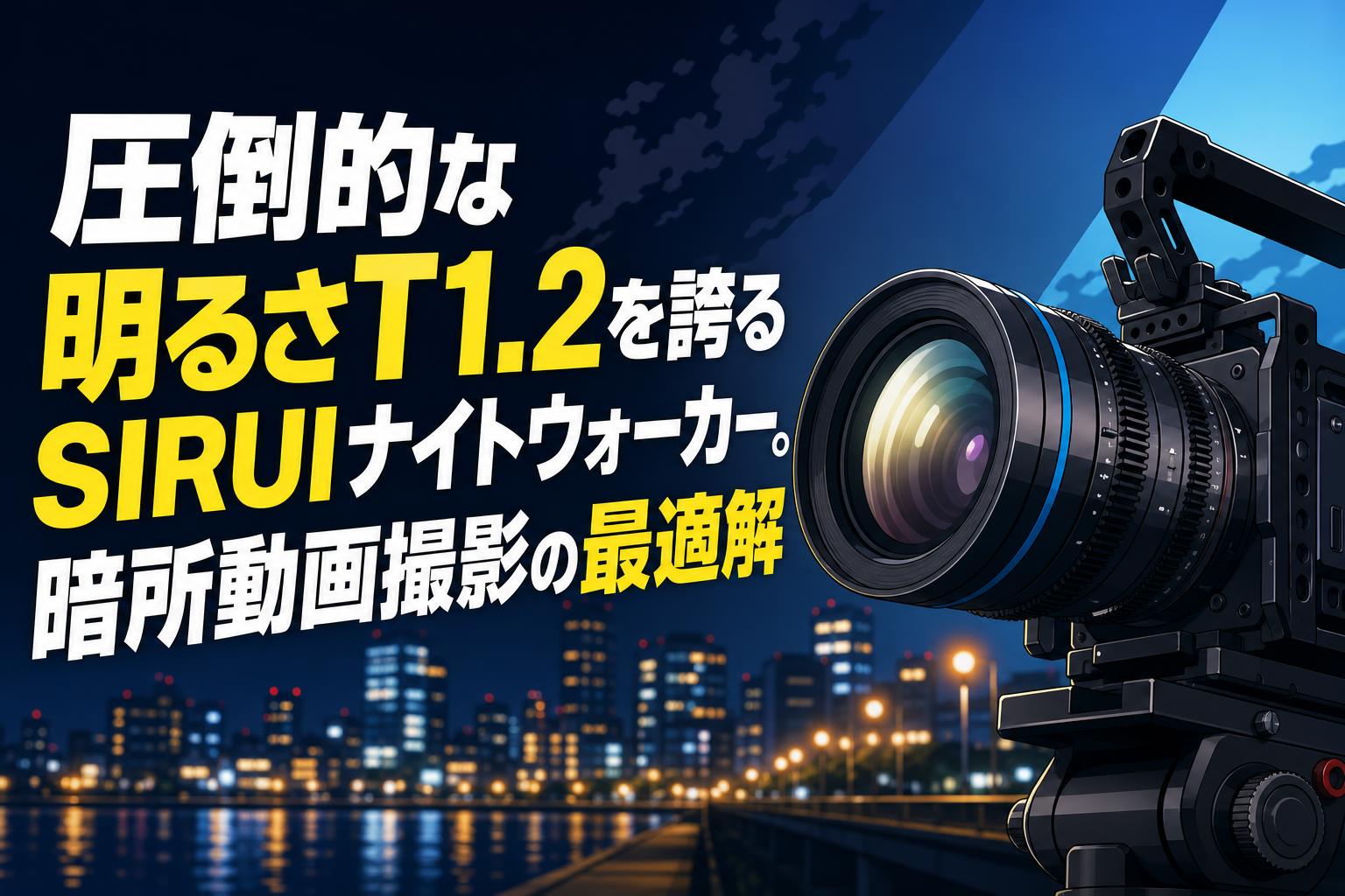 圧倒的な明るさT1.2を誇るSIRUIナイトウォーカー。暗所動画撮影の最適解