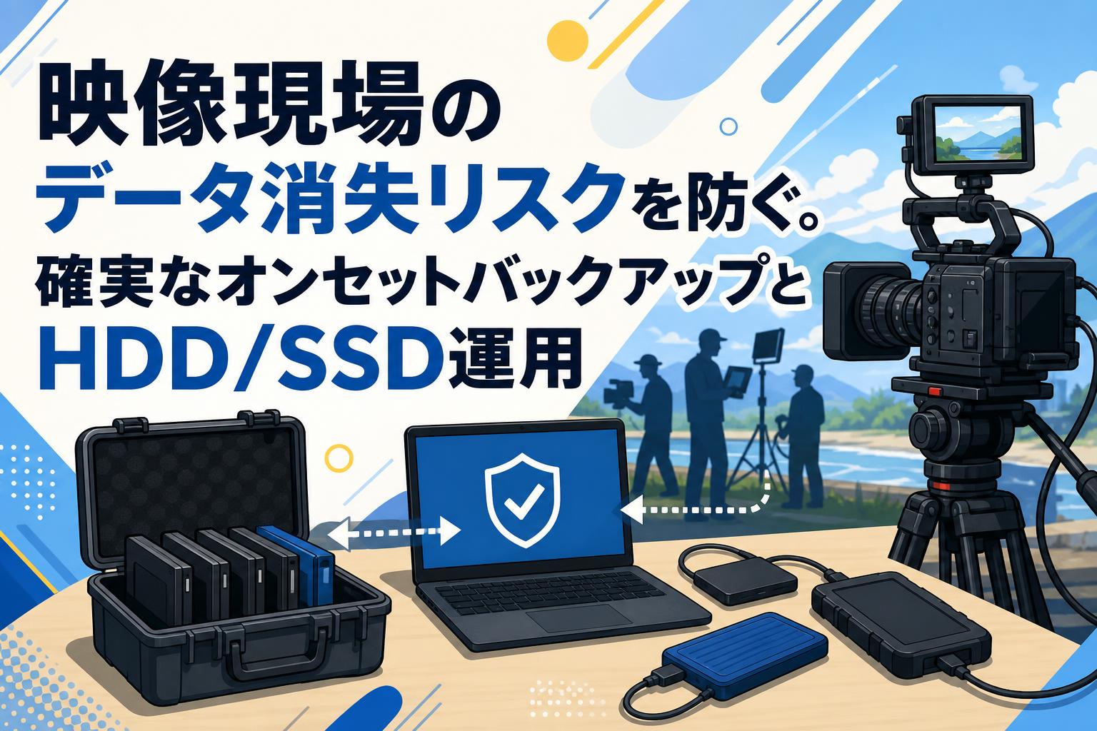 映像現場のデータ消失リスクを防ぐ。確実なオンセットバックアップとHDD/SSD運用
