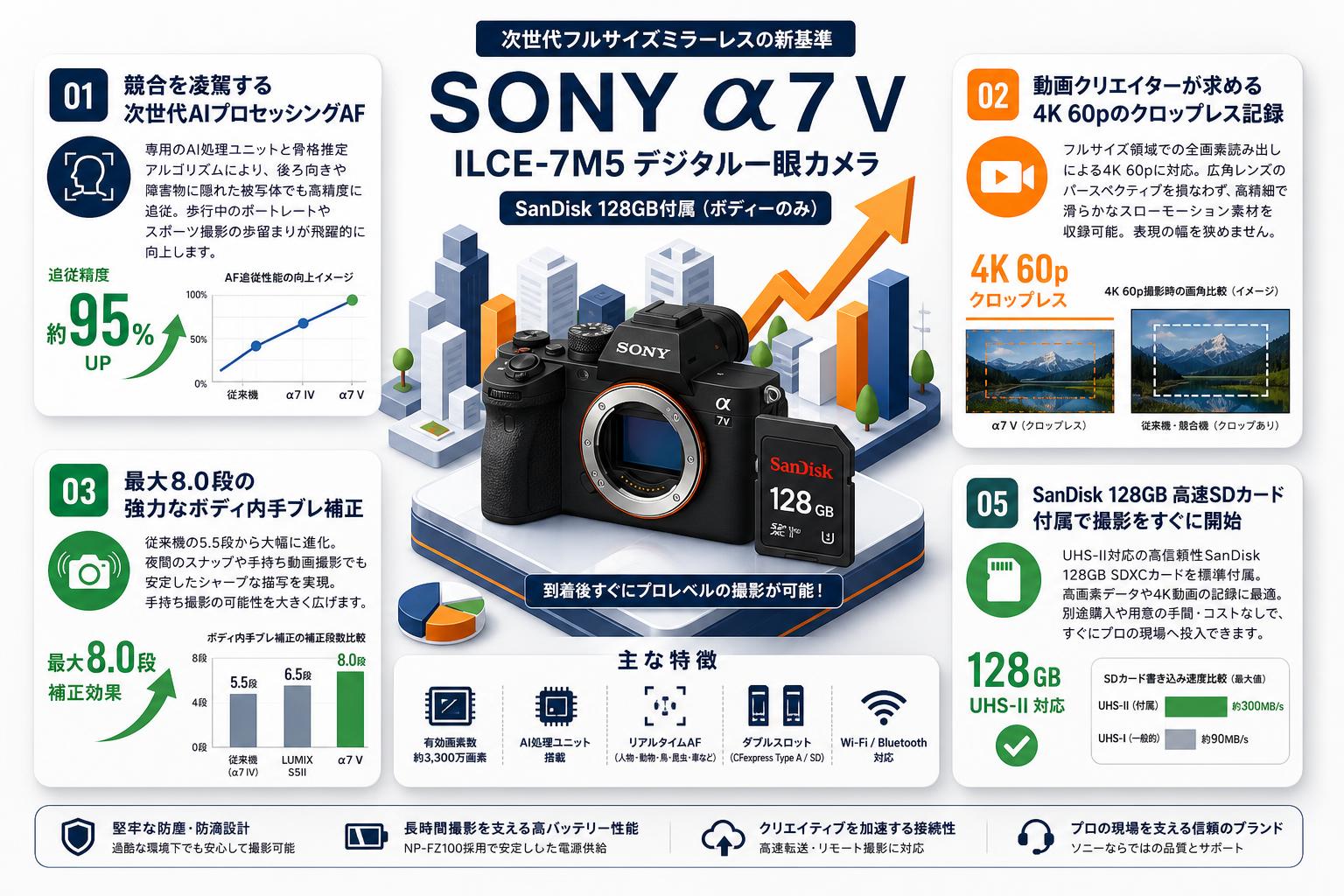 SONY &alpha;7 V ILCE-7M5デジタル一眼カメラ SanDisk 128GB付属 （ボディーのみ）