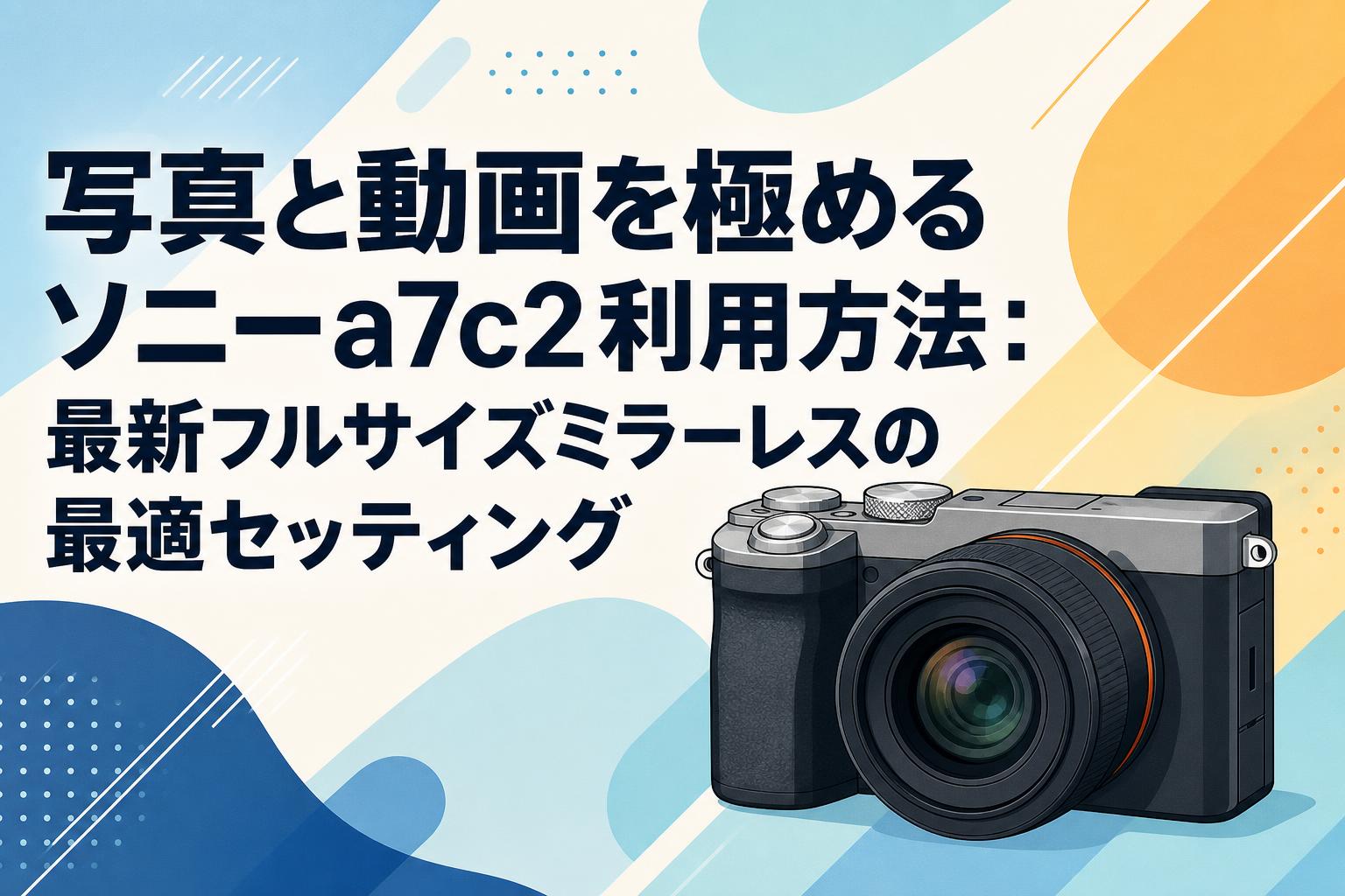 写真と動画を極めるソニーa7c2利用方法：最新フルサイズミラーレスの最適セッティング