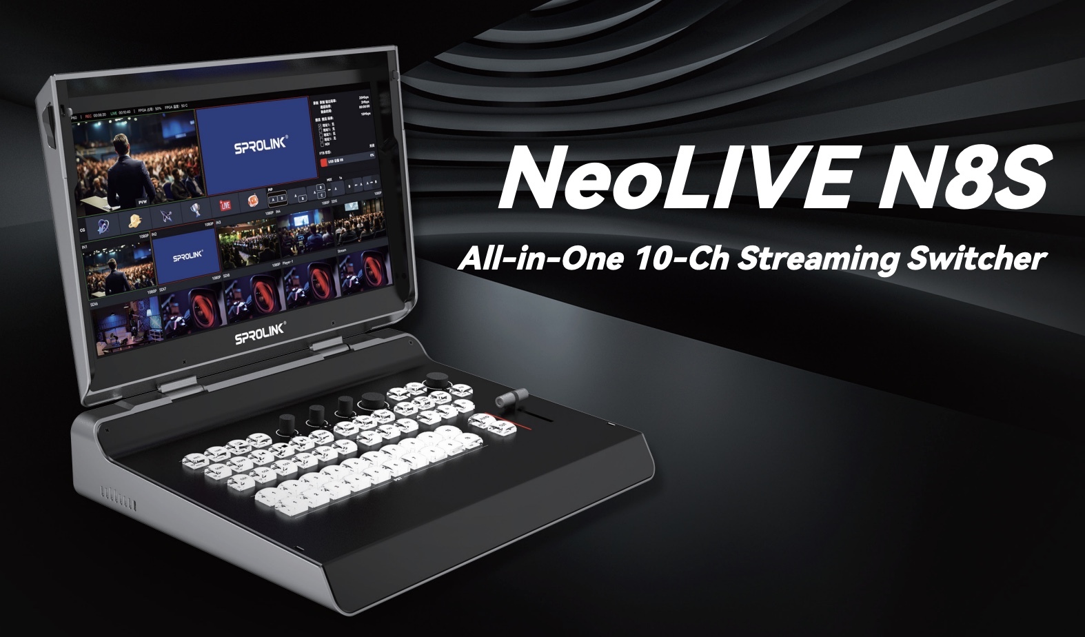 SPROLINK NEOLIVE N8S ビデオスイッチャー 10チャンネル（8入力SDI