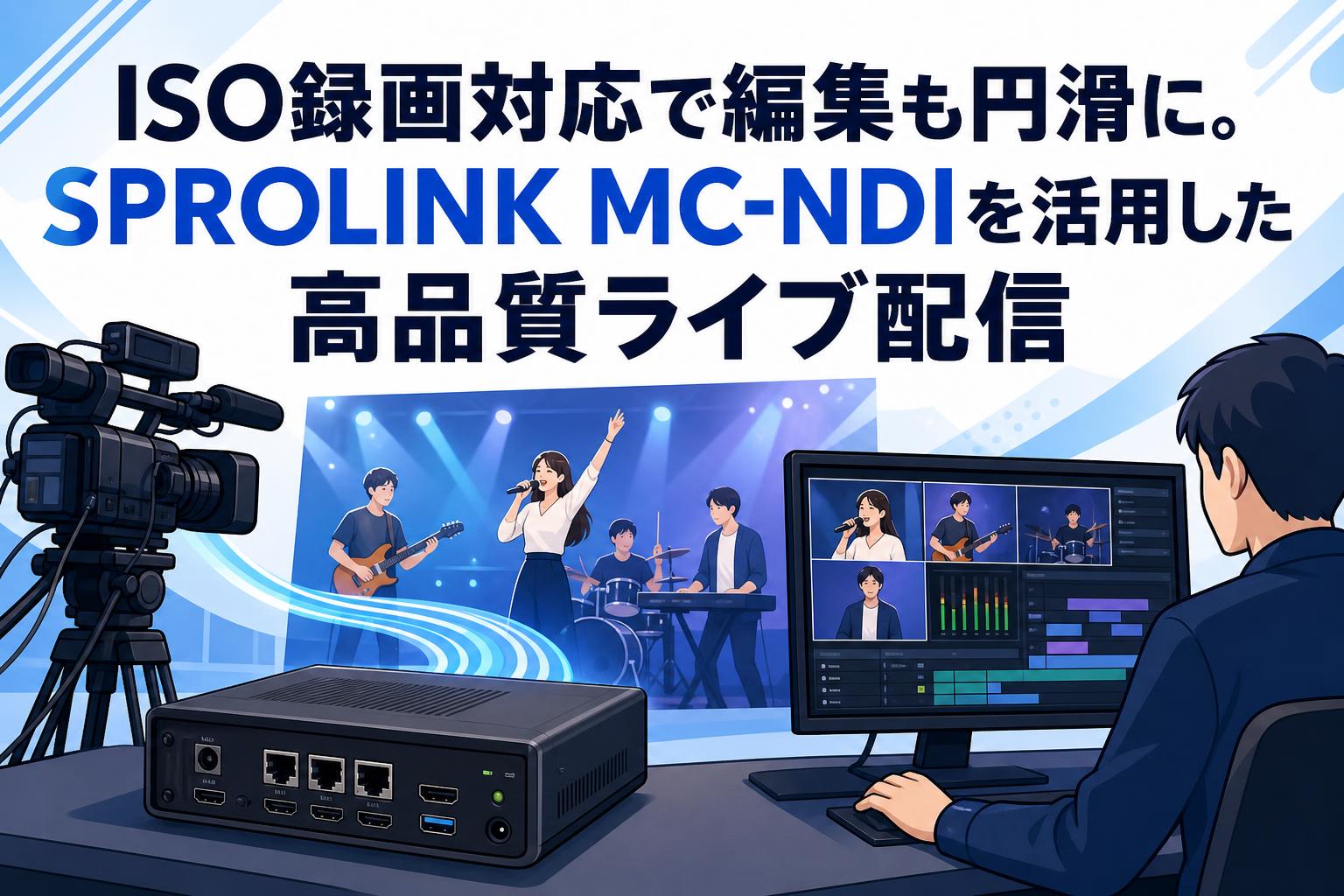 ISO録画対応で編集も円滑に。SPROLINK MC-NDIを活用した高品質ライブ配信