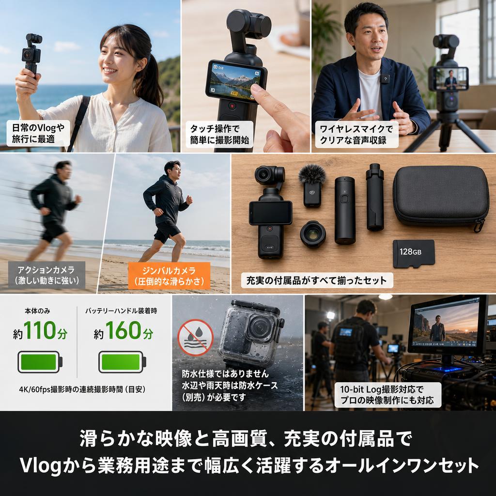 DJI Osmo Pocket 4 クリエイター コンボ (マイクロSDカード128GB付属)