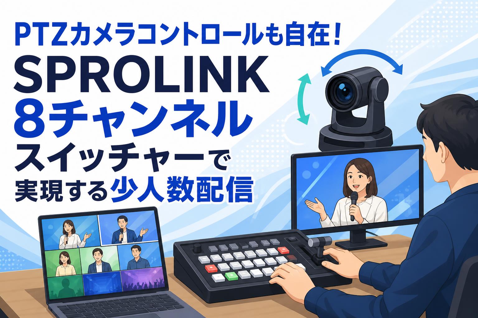 PTZカメラコントロールも自在！SPROLINK 8チャンネルスイッチャーで実現する少人数配信