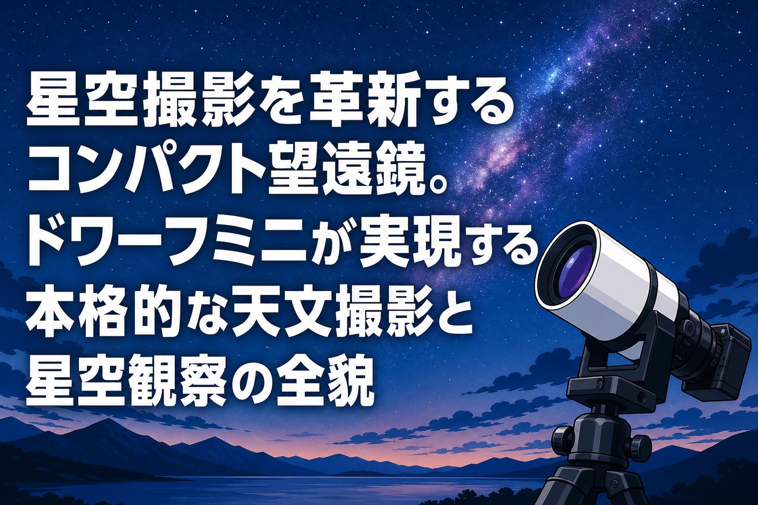 星空撮影を革新するコンパクト望遠鏡。ドワーフミニが実現する本格的な天文撮影と星空観察の全貌