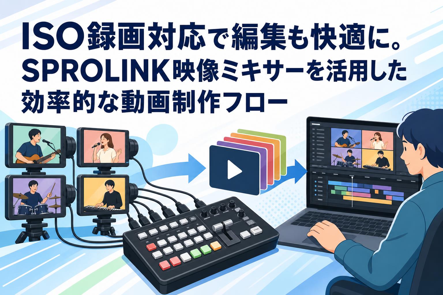 ISO録画対応で編集も快適に。SPROLINK映像ミキサーを活用した効率的な動画制作フロー