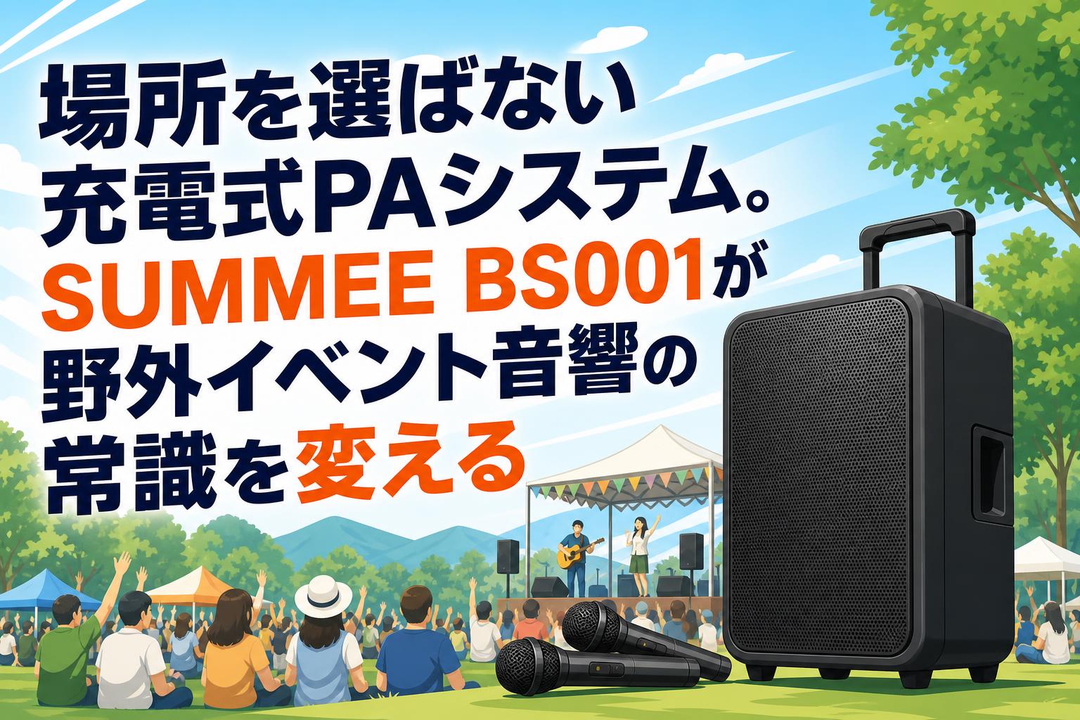 場所を選ばない充電式PAシステム。SUMMEE BS001が野外イベント音響の常識を変える
