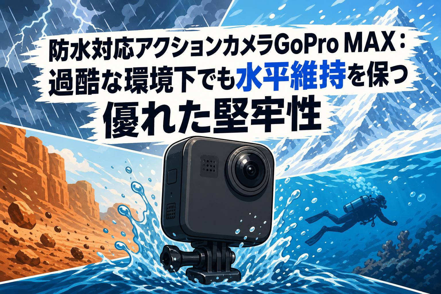 防水対応アクションカメラGoPro MAX：過酷な環境下でも水平維持を保つ優れた堅牢性