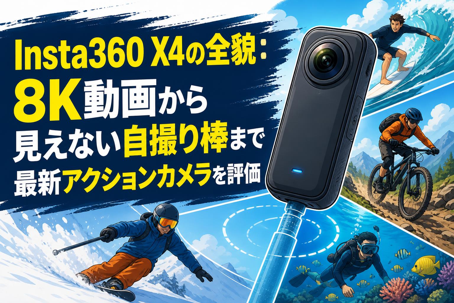 Insta360 X4の全貌：8K動画から見えない自撮り棒まで最新アクションカメラを評価