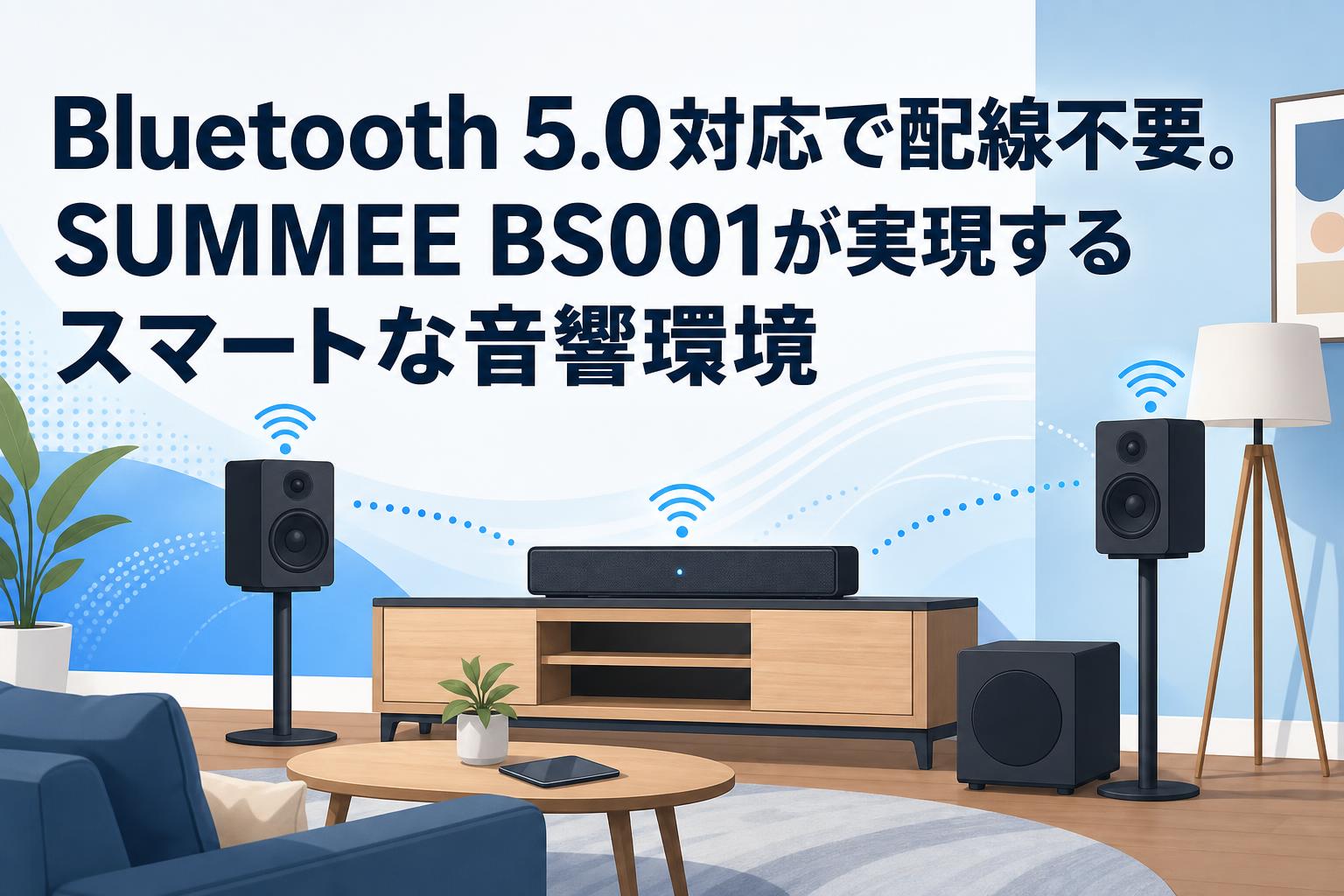 Bluetooth 5.0対応で配線不要。SUMMEE BS001が実現するスマートな音響環境