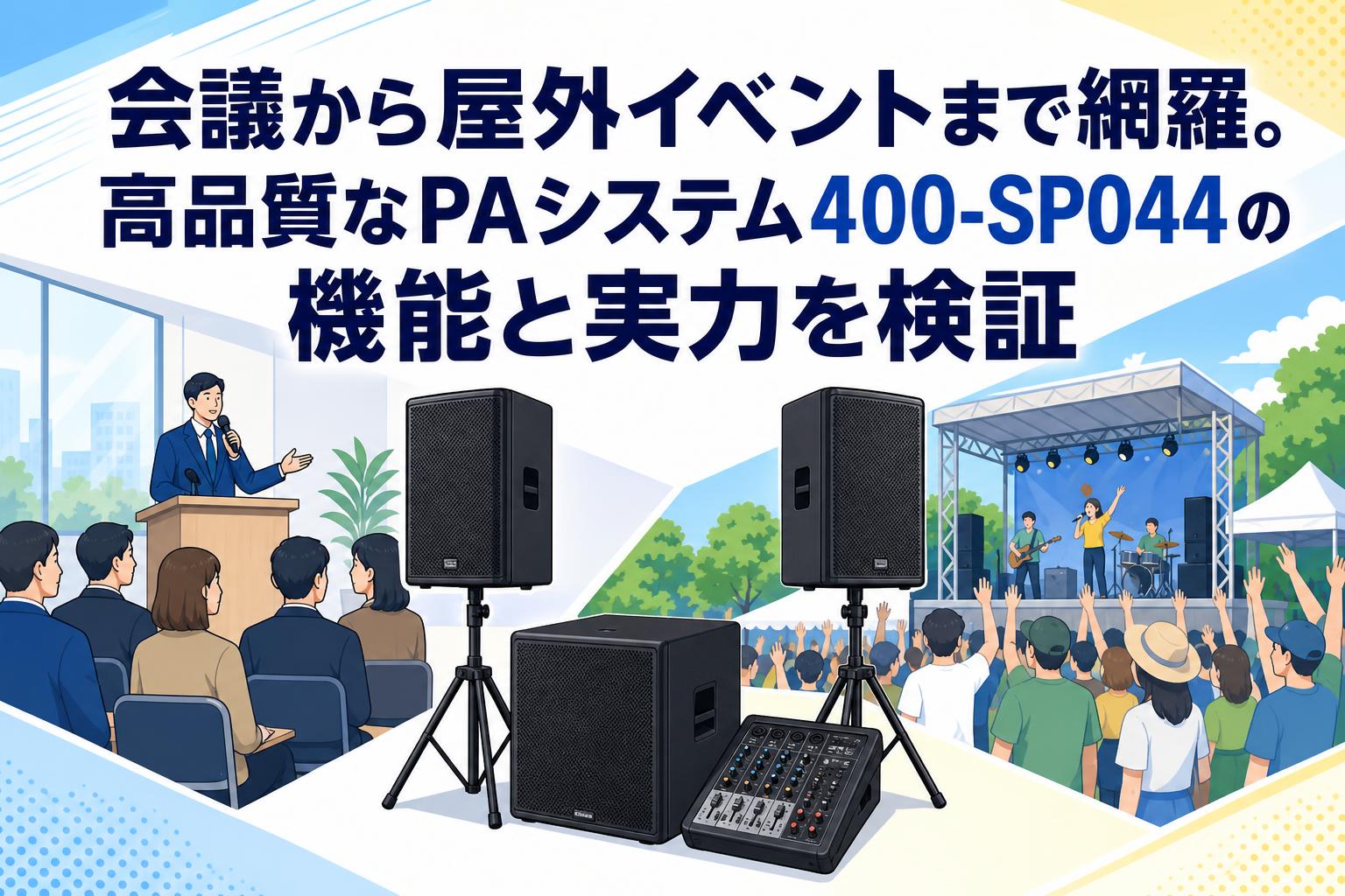 会議から屋外イベントまで網羅。高品質なPAシステム400-SP044の機能と実力を検証