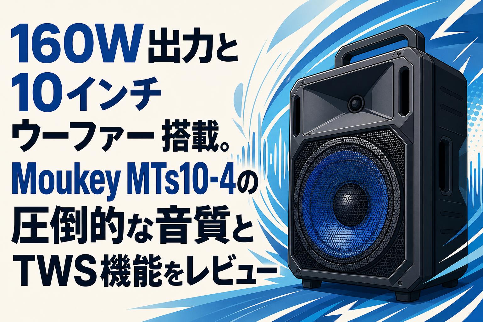 160W出力と10インチウーファー搭載。Moukey MTs10-4の圧倒的な音質とTWS機能をレビュー