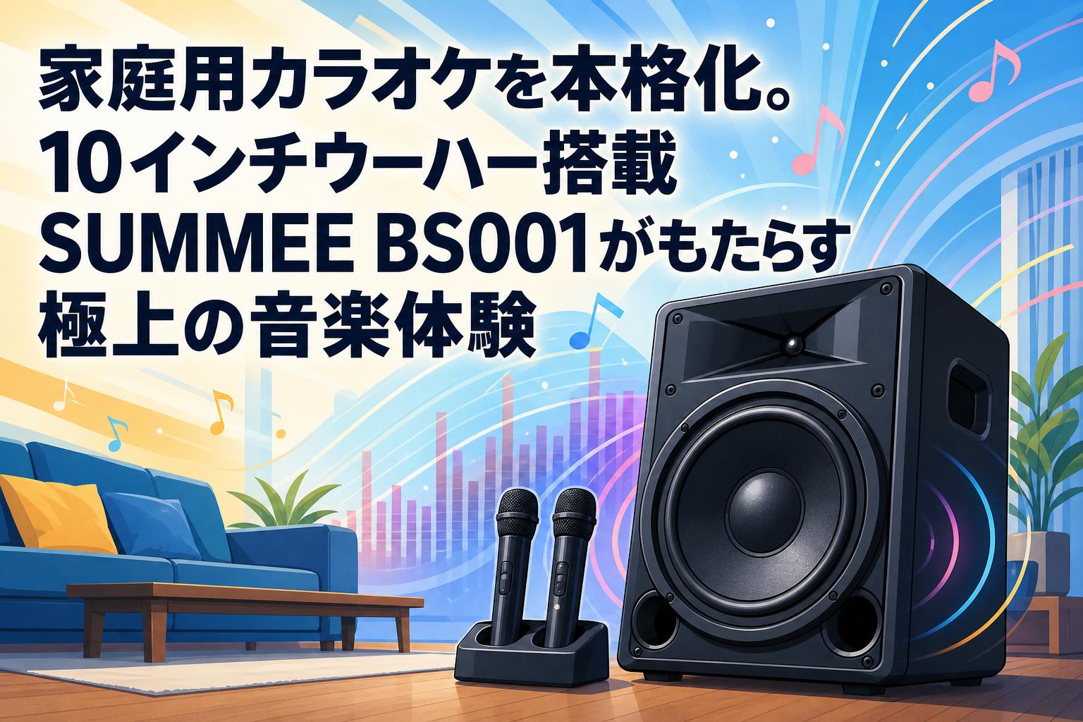 家庭用カラオケを本格化。10インチウーハー搭載SUMMEE BS001がもたらす極上の音楽体験