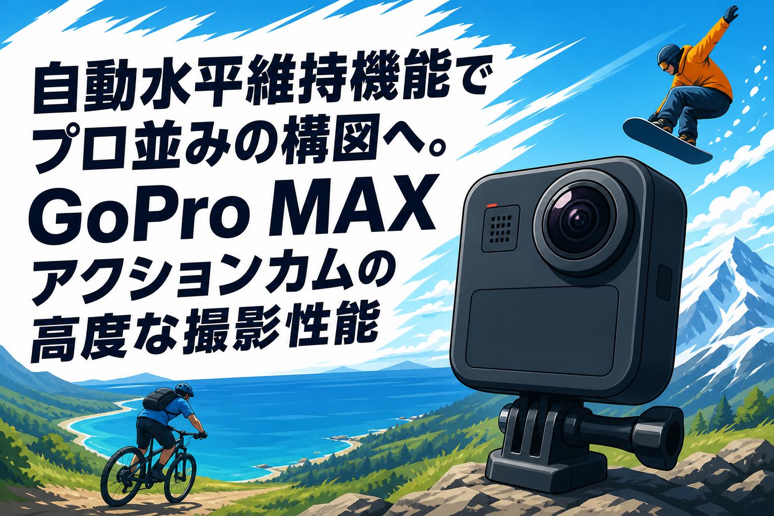 自動水平維持機能でプロ並みの構図へ。GoPro MAXアクションカムの高度な撮影性能
