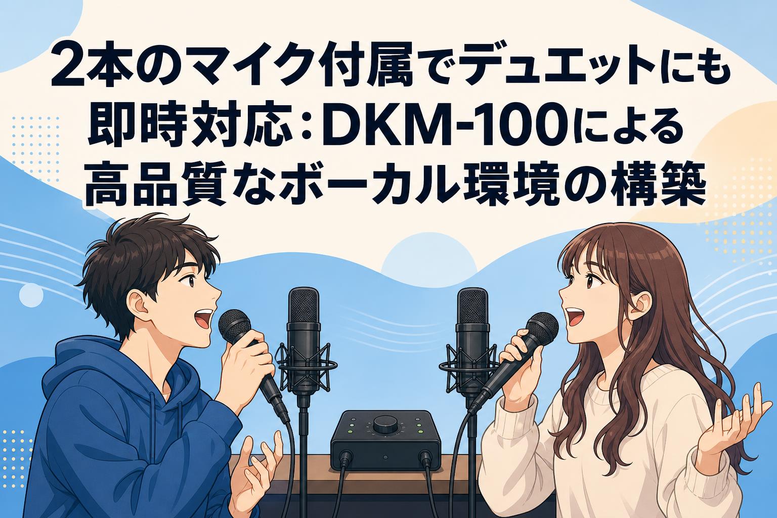 2本のマイク付属でデュエットにも即時対応：DKM-100による高品質なボーカル環境の構築
