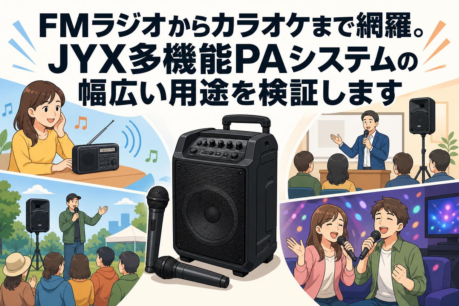 FMラジオからカラオケまで網羅。JYX多機能PAシステムの幅広い用途を検証します