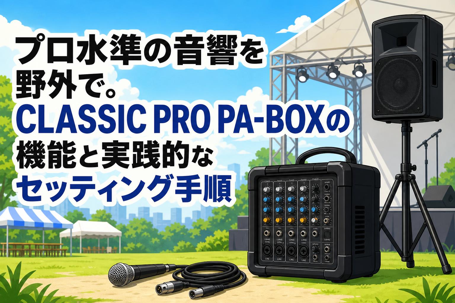 プロ水準の音響を野外で。CLASSIC PRO PA-BOXの機能と実践的なセッティング手順