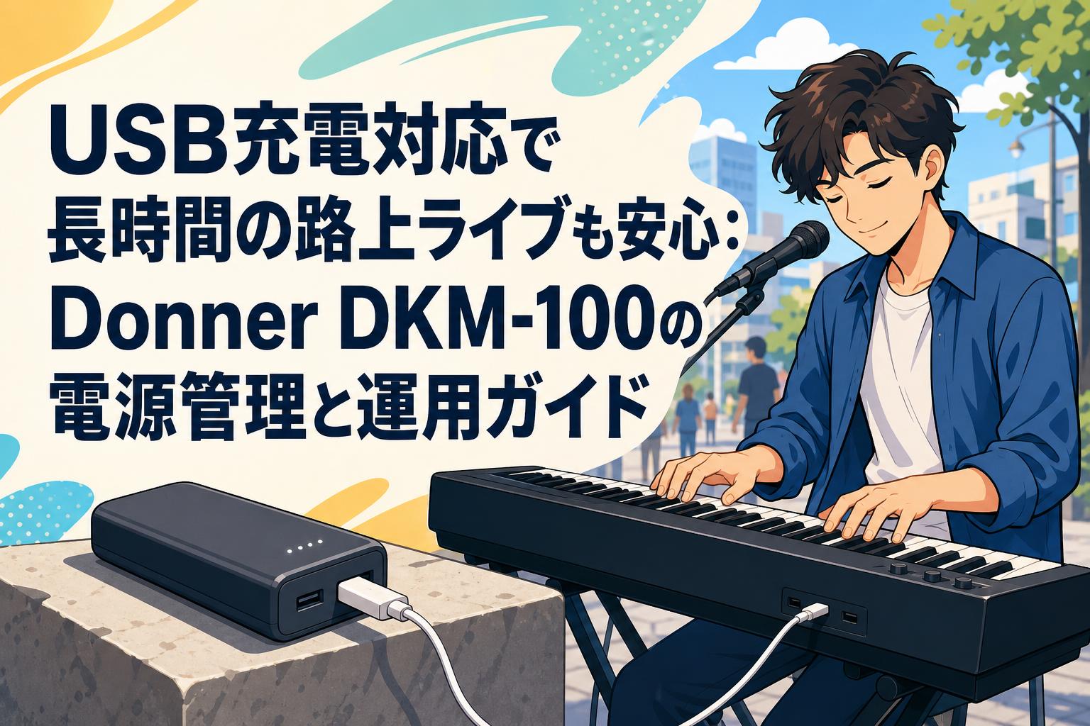 USB充電対応で長時間の路上ライブも安心：Donner DKM-100の電源管理と運用ガイド