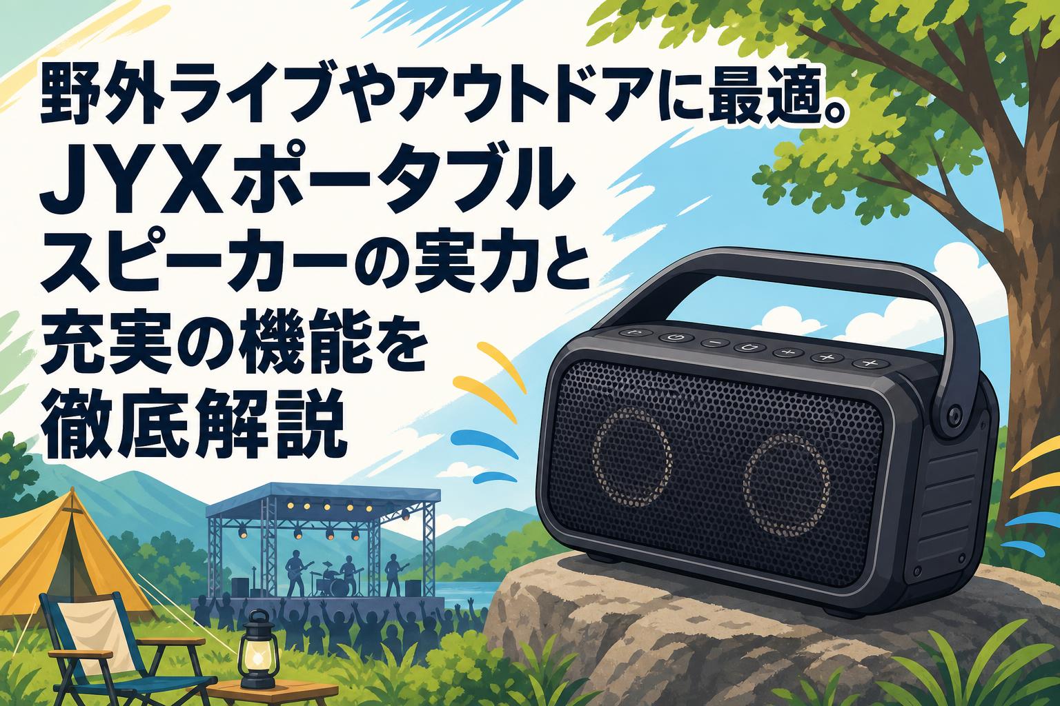 野外ライブやアウトドアに最適。JYXポータブルスピーカーの実力と充実の機能を徹底解説