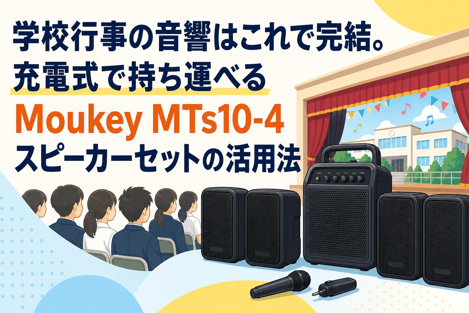 学校行事の音響はこれで完結。充電式で持ち運べるMoukey MTs10-4スピーカーセットの活用法