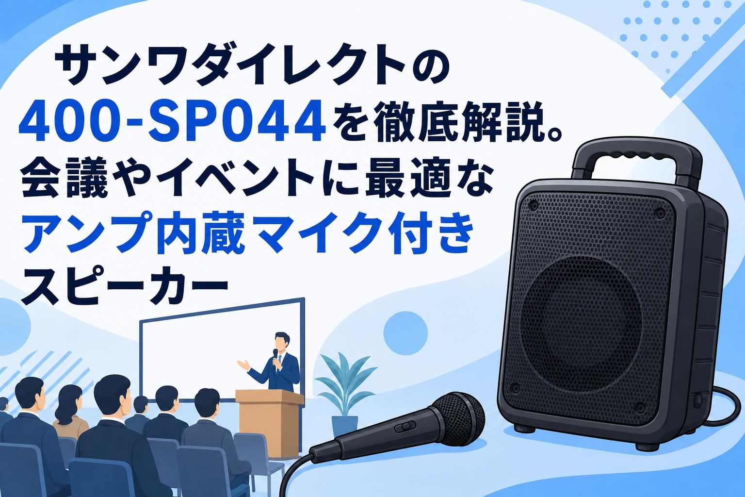 サンワダイレクトの400-SP044を徹底解説。会議やイベントに最適なアンプ内蔵マイク付きスピーカー