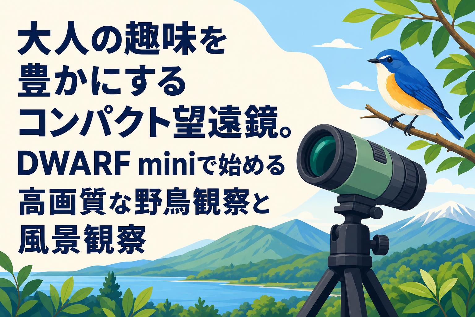 大人の趣味を豊かにするコンパクト望遠鏡。DWARF miniで始める高画質な野鳥観察と風景観察