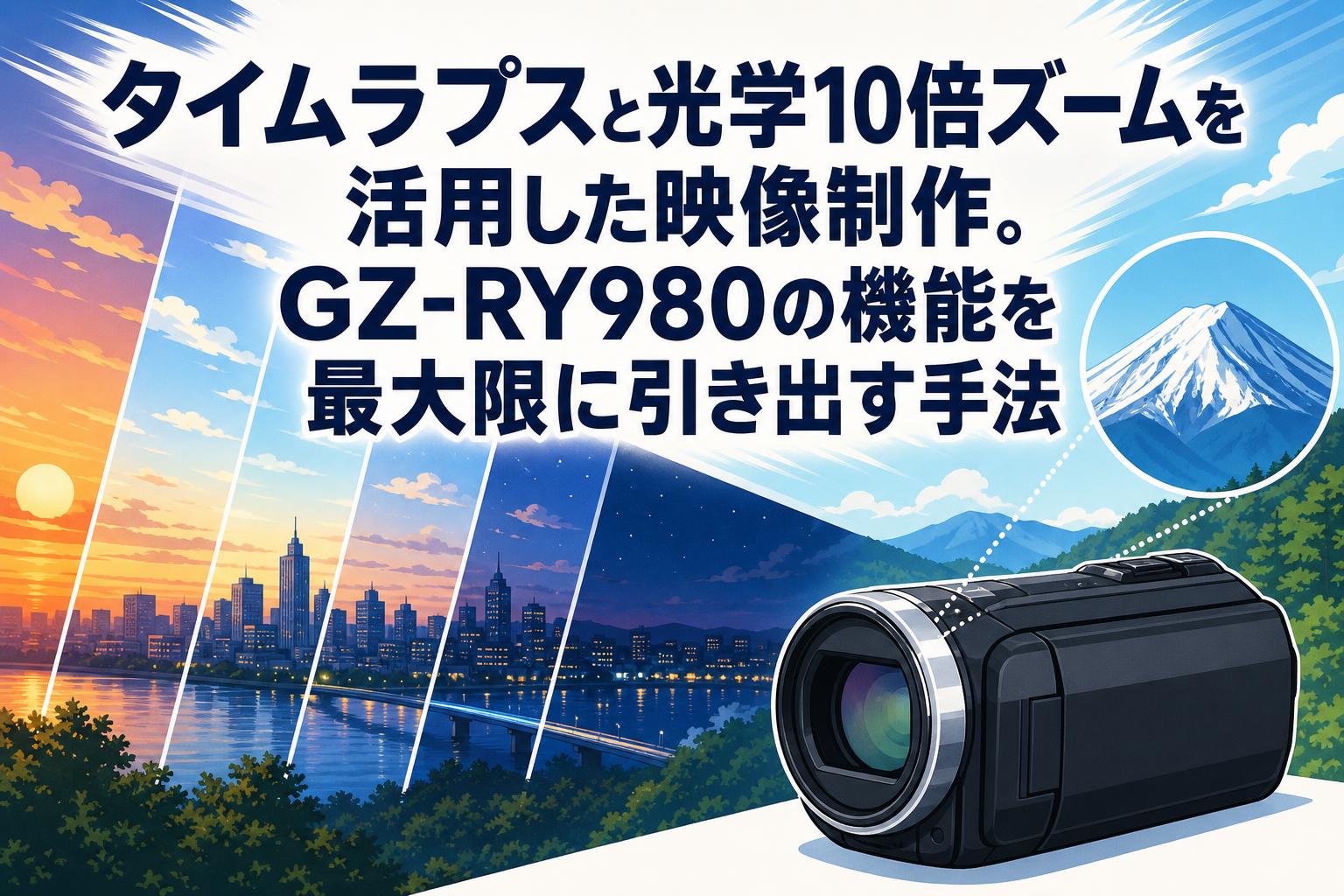 タイムラプスと光学10倍ズームを活用した映像制作。GZ-RY980の機能を最大限に引き出す手法