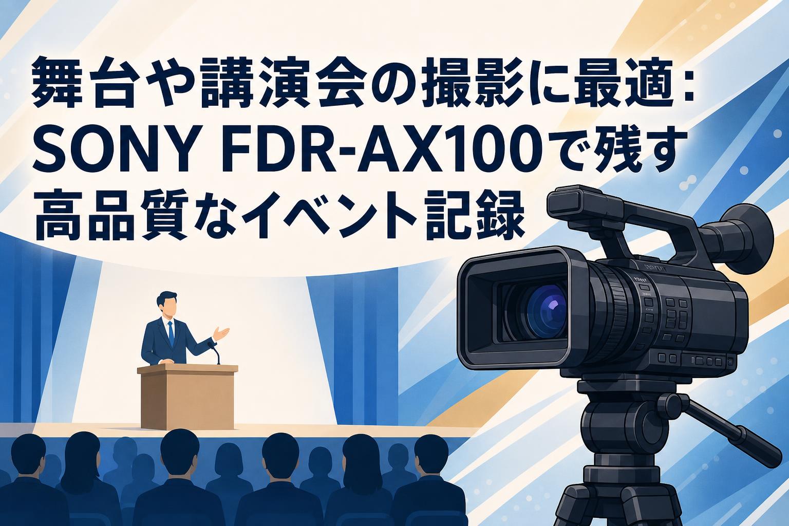 舞台や講演会の撮影に最適：SONY FDR-AX100で残す高品質なイベント記録