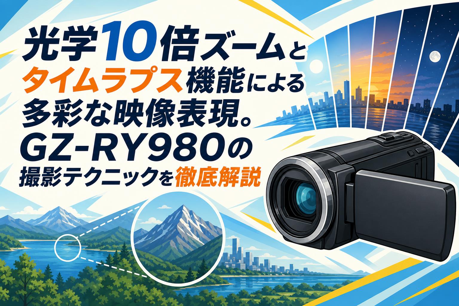光学10倍ズームとタイムラプス機能による多彩な映像表現。GZ-RY980の撮影テクニックを徹底解説