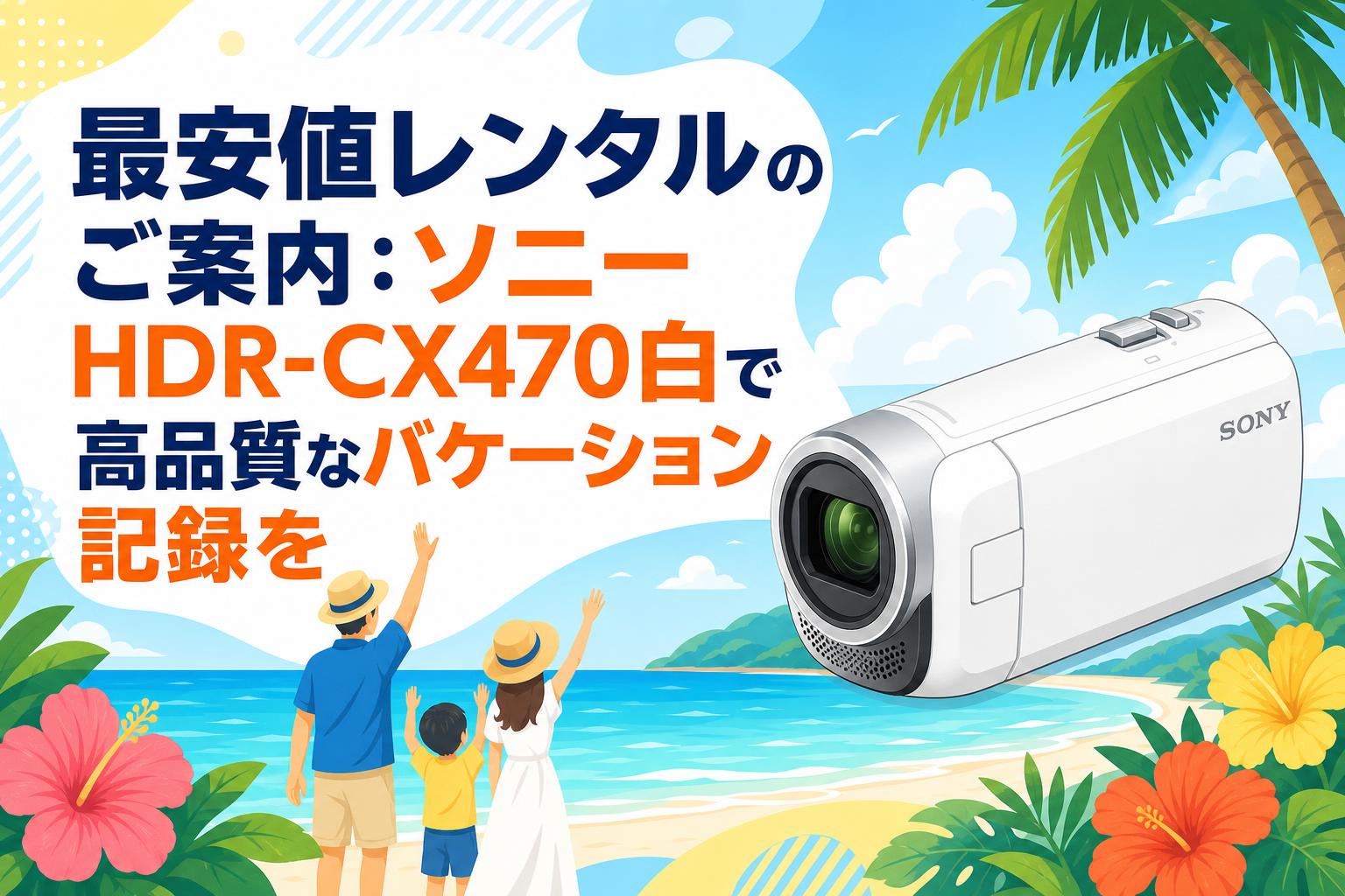 最安値レンタルのご案内：ソニーHDR-CX470白で高品質なバケーション記録を