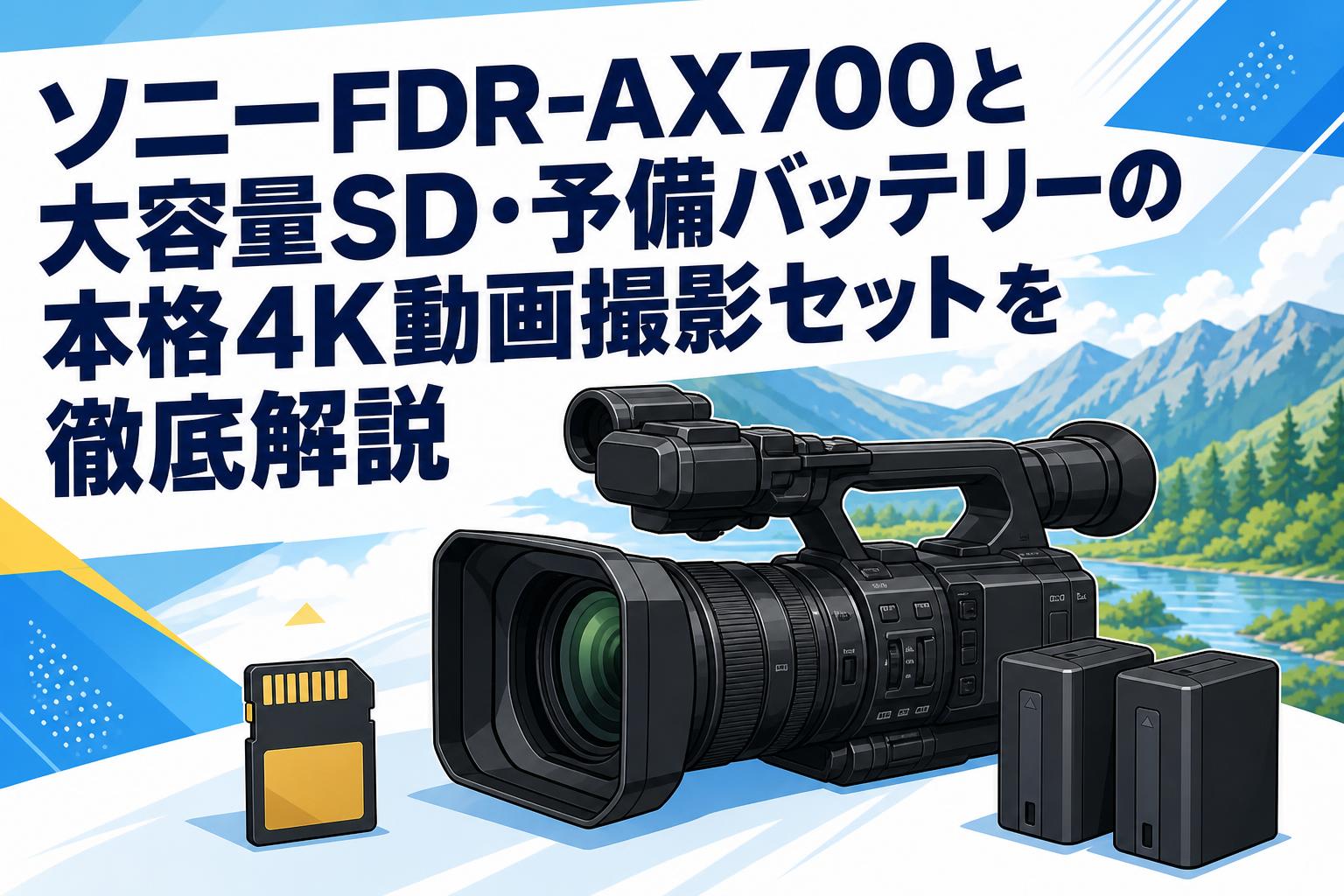 ソニーFDR-AX700と大容量SD・予備バッテリーの本格4K動画撮影セットを徹底解説